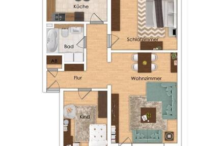 Wohnung Moers Schwafheim - 3 Zimmer, 88 m&sup2;, 1.100&euro; | Angebot:25751637