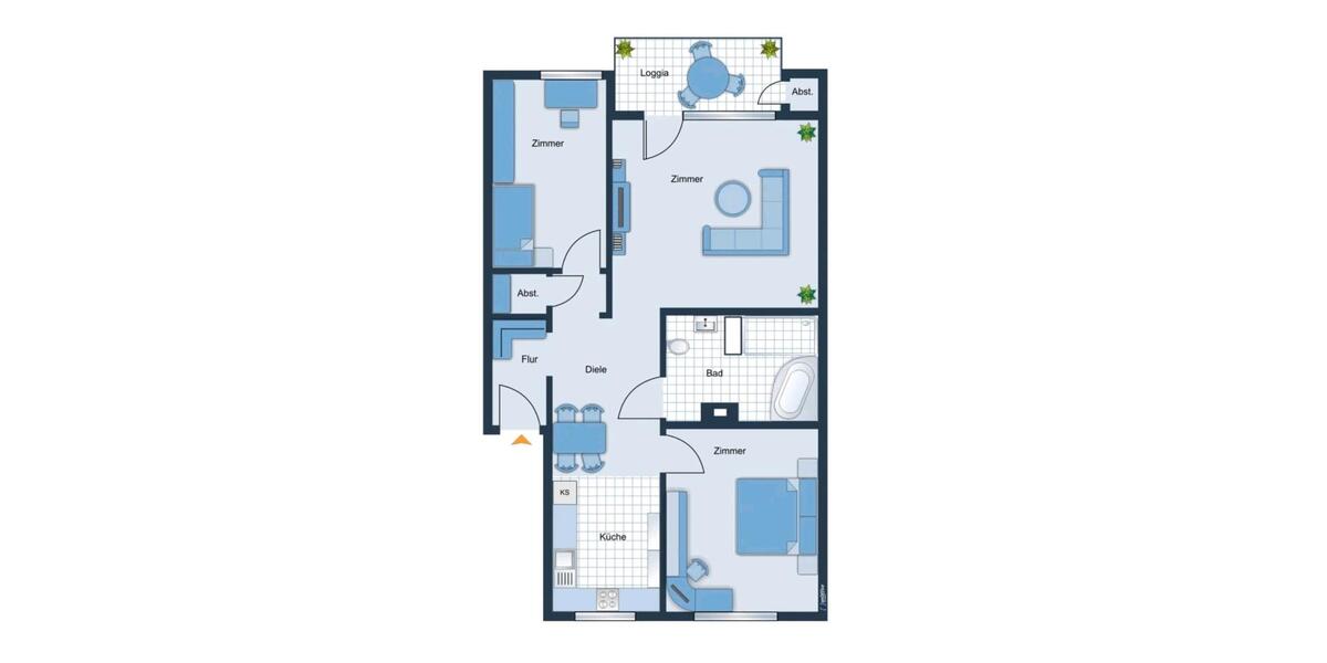 Etagenwohnung Essen Stadtbezirk VII - 3 Zimmer, 76 m&sup2;, 180.000&euro; | Angebot:24694454
