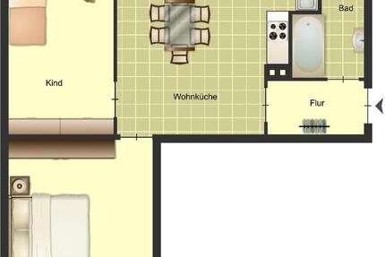 Wohnung Duisburg Huckingen - 2 Zimmer, 51 m&sup2;, 469&euro; | Angebot:23810445